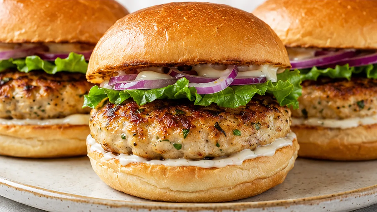Juicy Chicken Burgers - Chicken burger recipe: whip up these juicy, flavorful burgers in no time. Perfect for BBQs or quick weeknight dinners, your family will