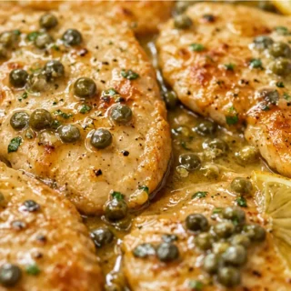 Golden Chicken Piccata Dinner