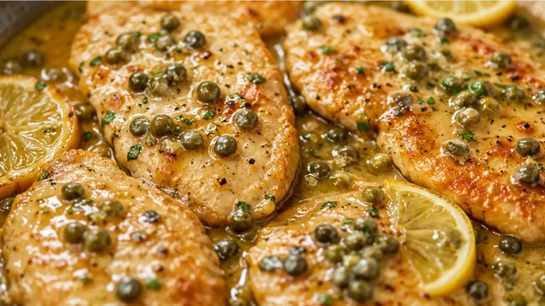 Golden Chicken Piccata Dinner