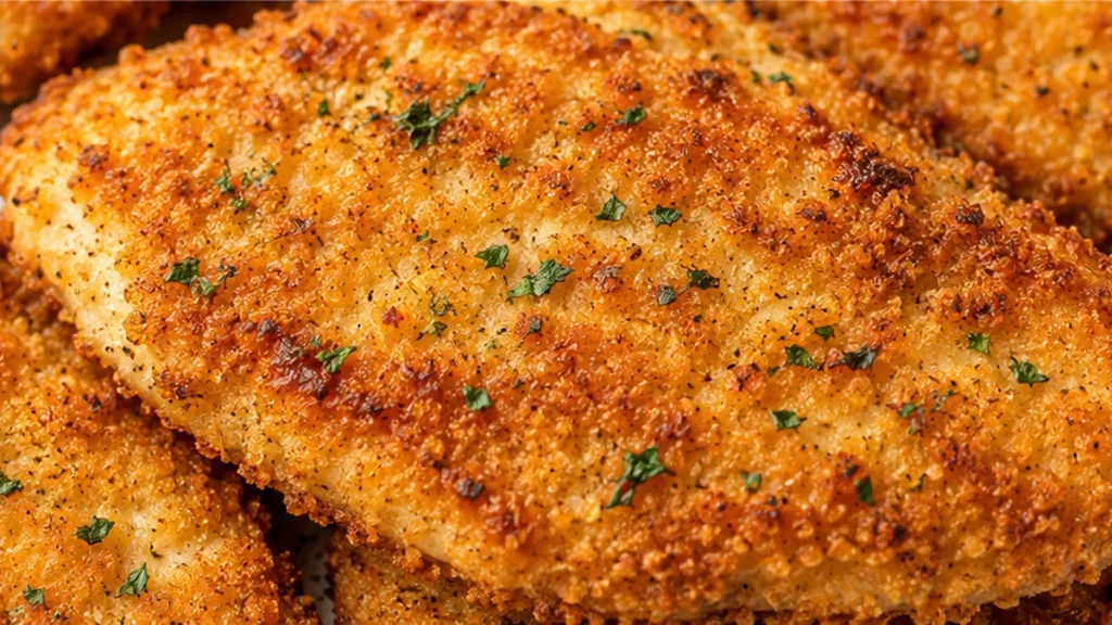 Crispy Chicken Schnitzel - Chicken schnitzel: Make this incredibly crispy and juicy chicken schnitzel with panko and Parmesan in under 30 minutes. Perfect for a