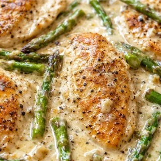 Juicy Creamy Asparagus Chicken! - creamy chicken