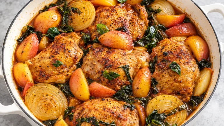Savory Braised Chicken with Peaches – A Must-Try Dish!